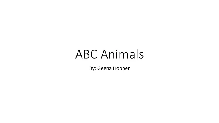 abc animals