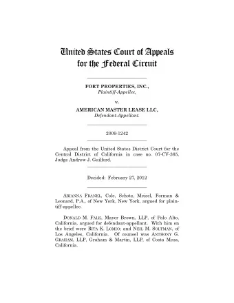 United States Court of Appeals  for the Federal Circuit  __________________________  FORT