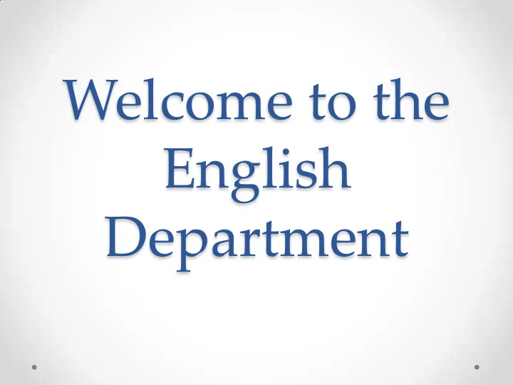 department the english team