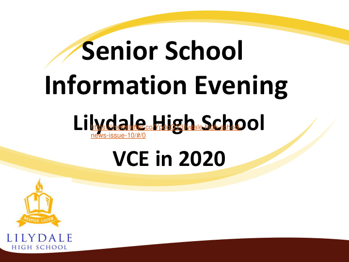 senior school information evening
