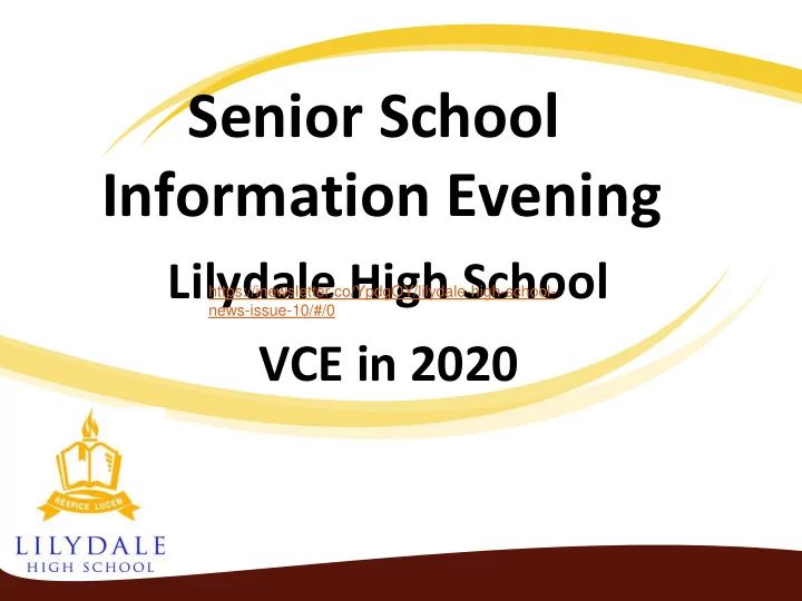 senior school information evening