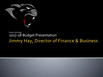 2017-18 Budget Presentation  Table of Contents - list of all codes/funds  Budget Review