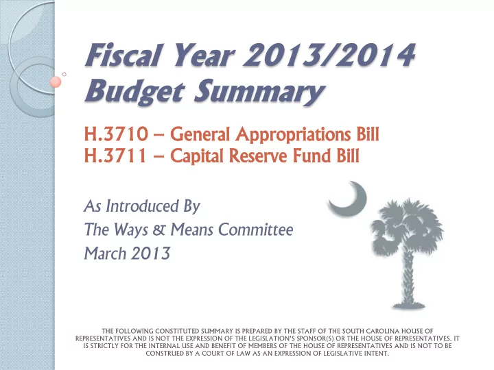 budget summary