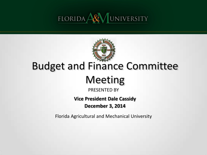budget and finance committee