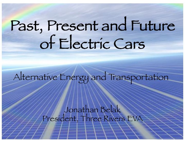 pa past present and future of of el electric cars