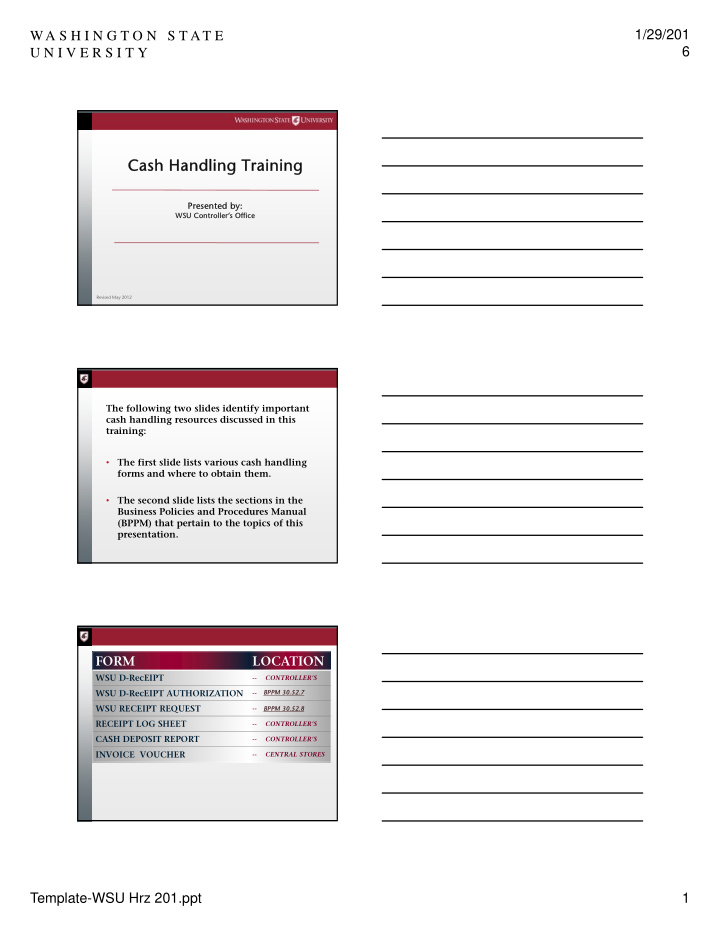 cash handling cash handling training training