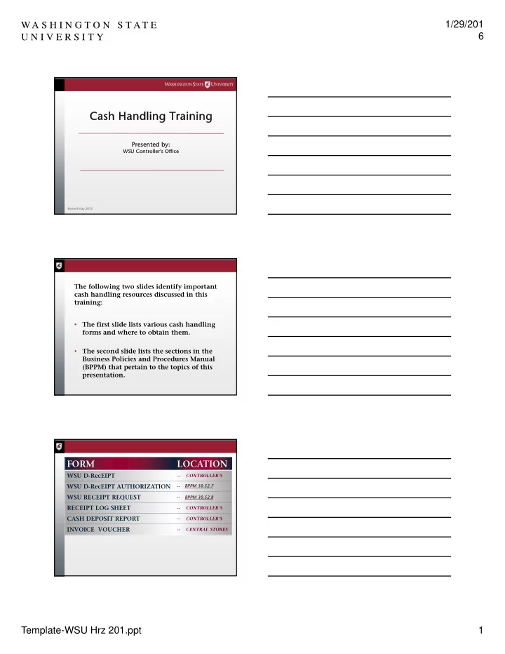 cash handling cash handling training training
