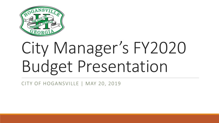 city manager s fy2020 budget presentation