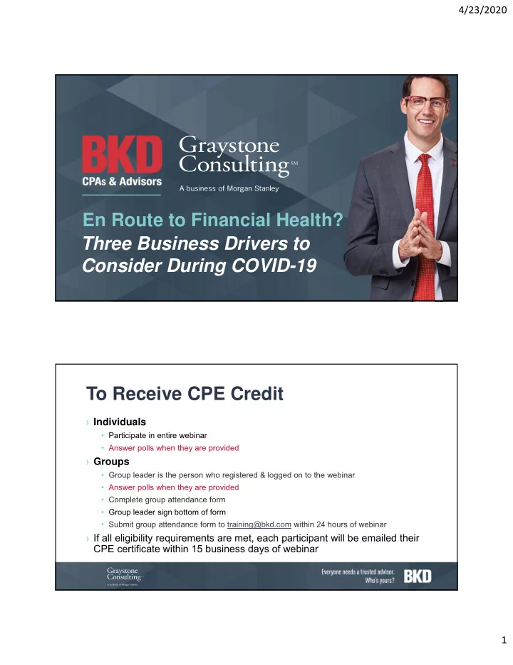 en route to financial health three business drivers to
