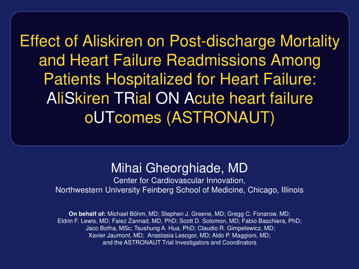 aliskiren trial on acute heart failure