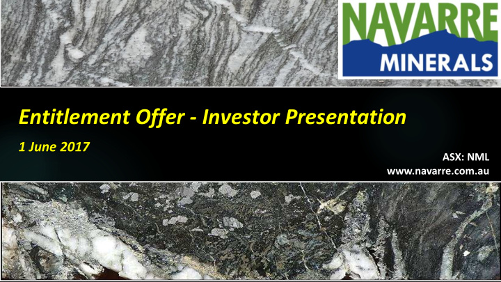 entitlement offer investor presentation