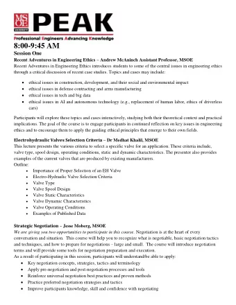 8:00-9:45 AM  Session One Recent Adventures in Engineering Ethics  Andrew McAninch Assistant