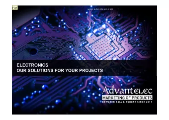 ELECTRONICS  OUR SOLUTIONS FOR YOUR PROJECTS  Diapositive 1  FQ1  FEN QIAN; 15/09/2017  COMPANY