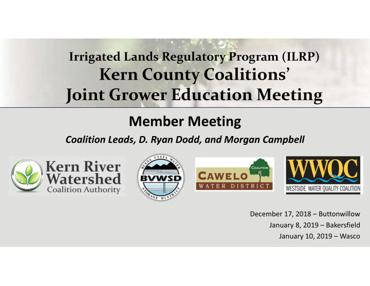 kern county coalitions joint grower education meeting