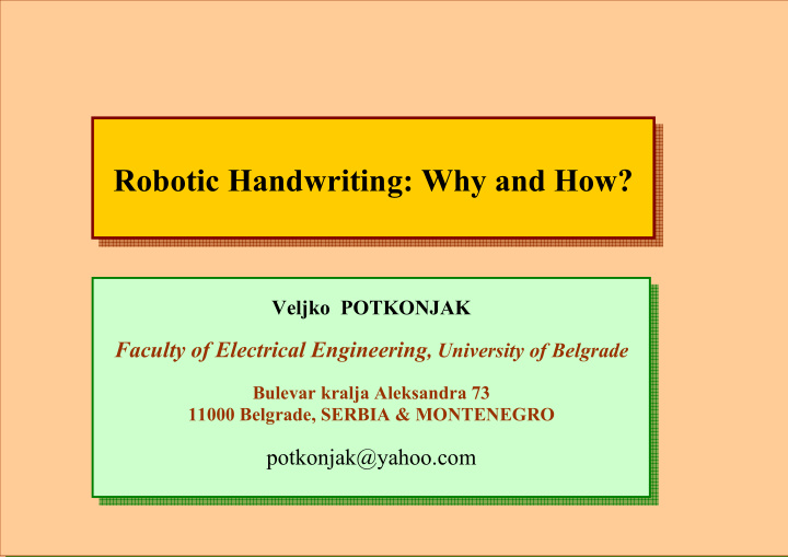 robotic handwriting why and how