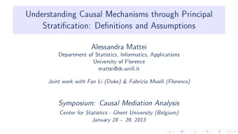 Understanding Causal Mechanisms through Principal  Stratification: Definitions and Assumptions