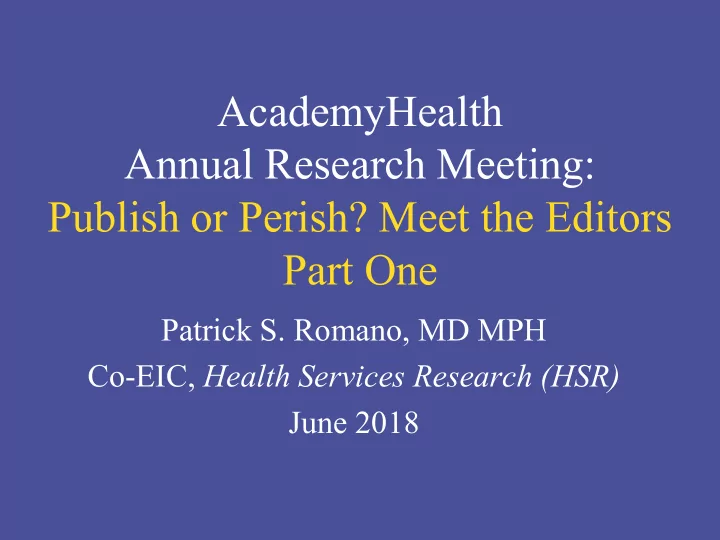annual research meeting