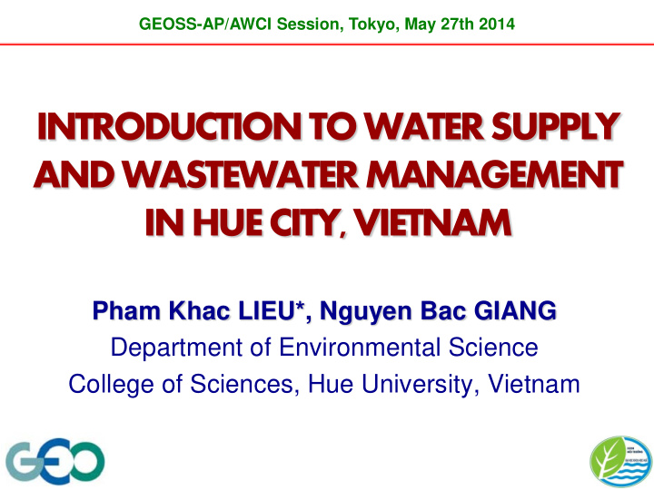 introduction to water supply and wastewater management in