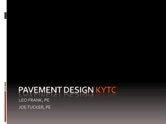 LEO FRANK, PE  JOE TUCKER, PE  KENTUCKY CURVES  KY Method - Empirical Observations and