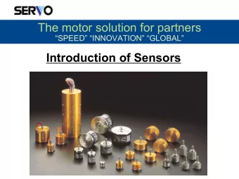 The motor solution for partners  SPEED INNOVATION GLOBAL  Introduction of Sensors
