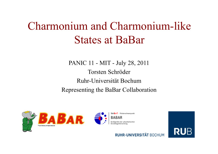 charmonium and charmonium like states at babar