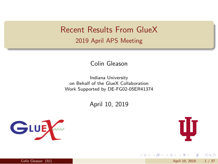 recent results from gluex