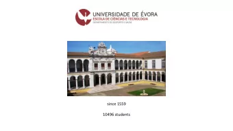 10496 students  World Heritage University of vora  School of Sciences and  School of Social