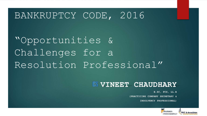 bankruptcy code 2016 opportunities