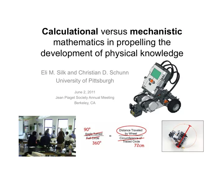 calculational versus mechanistic mathematics in
