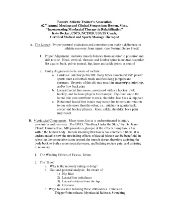 Eastern Athletic Trainers Association 62 nd Annual Meeting and Clinical Symposium; Boston, Mass.