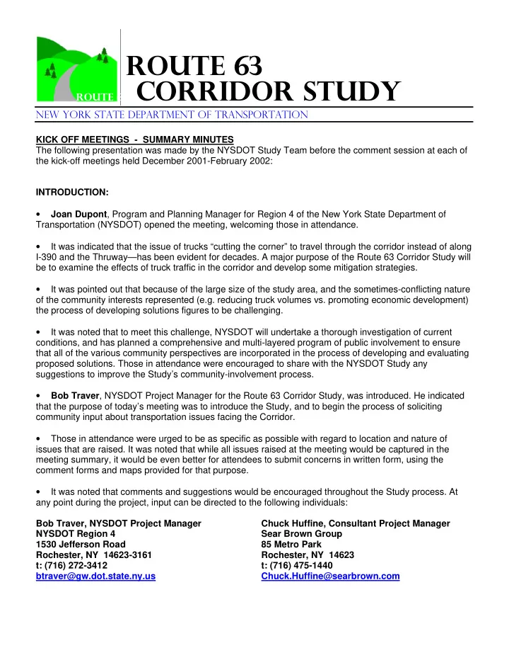 it was announced that nysdot had developed a website to