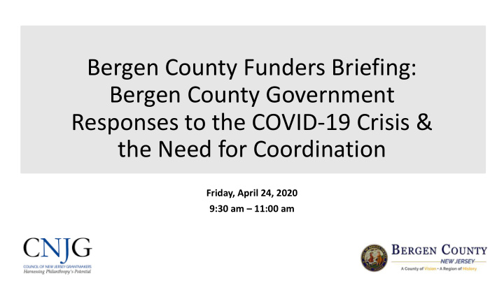 bergen county funders briefing bergen county government