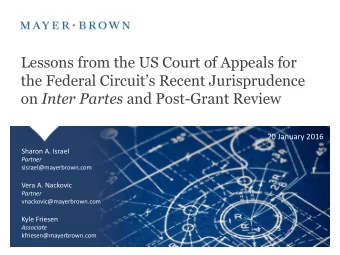 Lessons from the US Court of Appeals for  the Federal Circuits Recent Jurisprudence on Inter