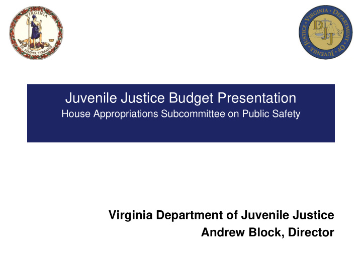 juvenile justice budget presentation