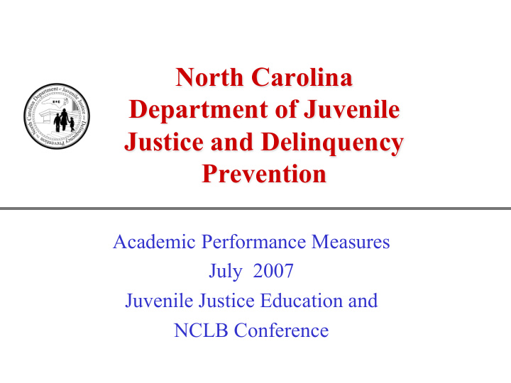 north carolina department of juvenile justice and