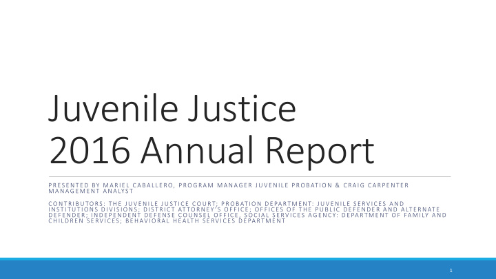 juvenile justice 2016 annual report