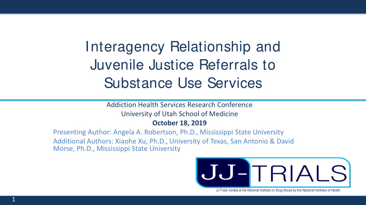 interagency relationship and juvenile justice referrals