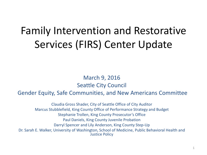 family intervention and restorative services firs center