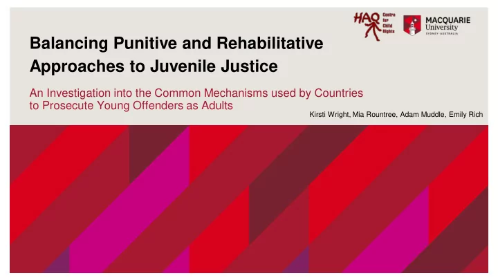 balancing punitive and rehabilitative