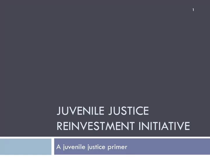 reinvestment initiative