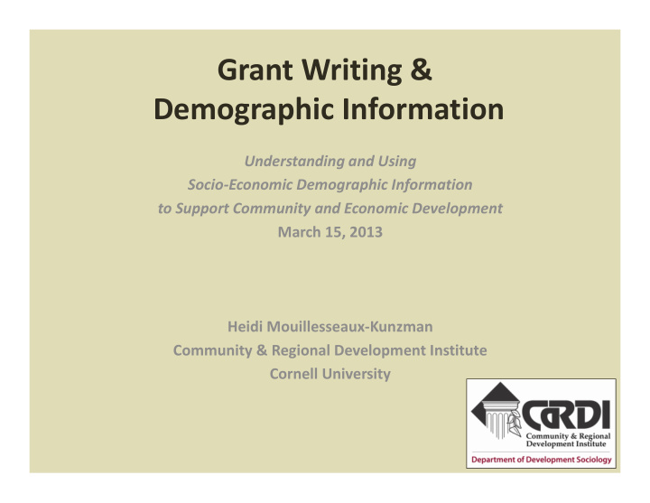 grant writing demographic information