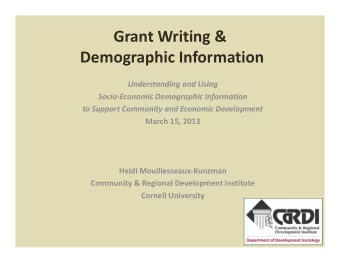 Grant Writing &amp; Demographic Information Understanding and Using Socio  Economic Demographic