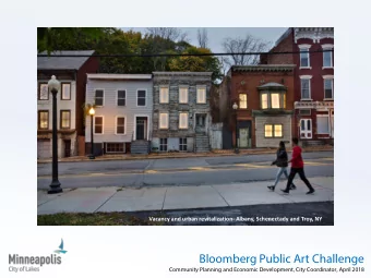 Bloomberg Public Art Challenge  Community Planning and Economic Development, City Coordinator,