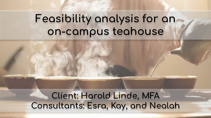 feasibility analysis for an on campus teahouse