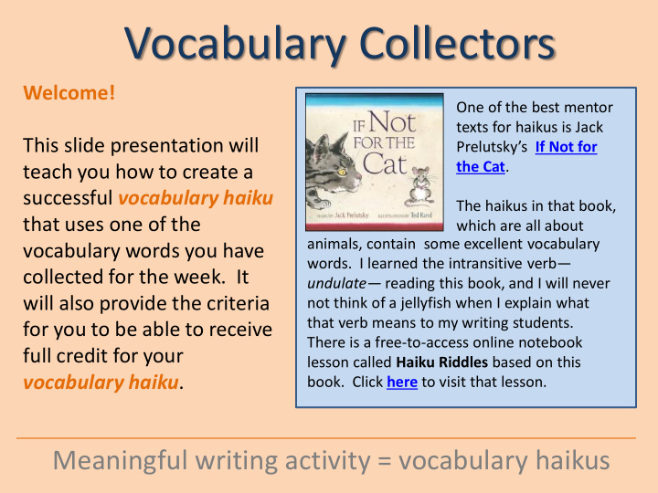 vocabulary collectors