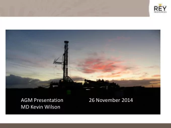 MD Kevin Wilson  Disclaimer Certain statements contained in this presentation, including