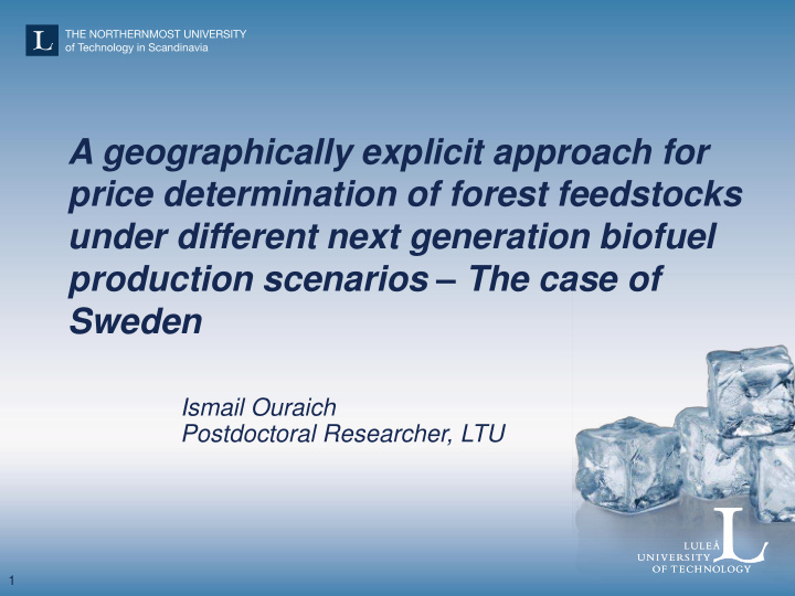 price determination of forest feedstocks