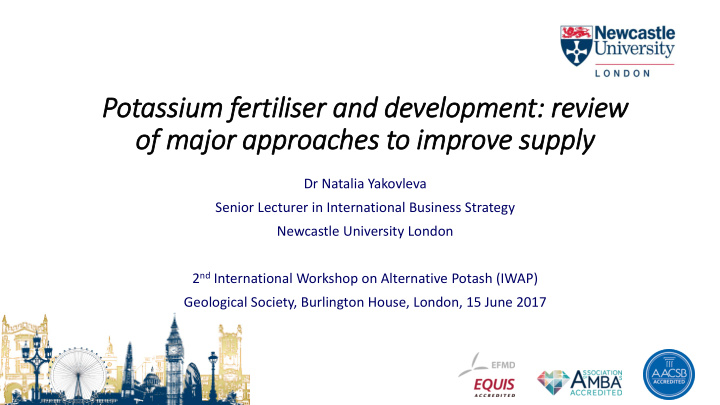 potassium fertiliser and development review of major