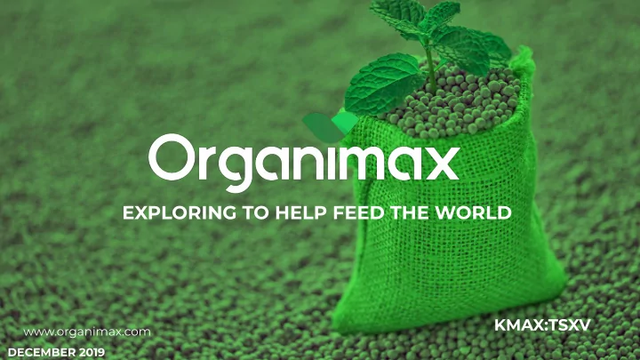 exploring to help feed the world
