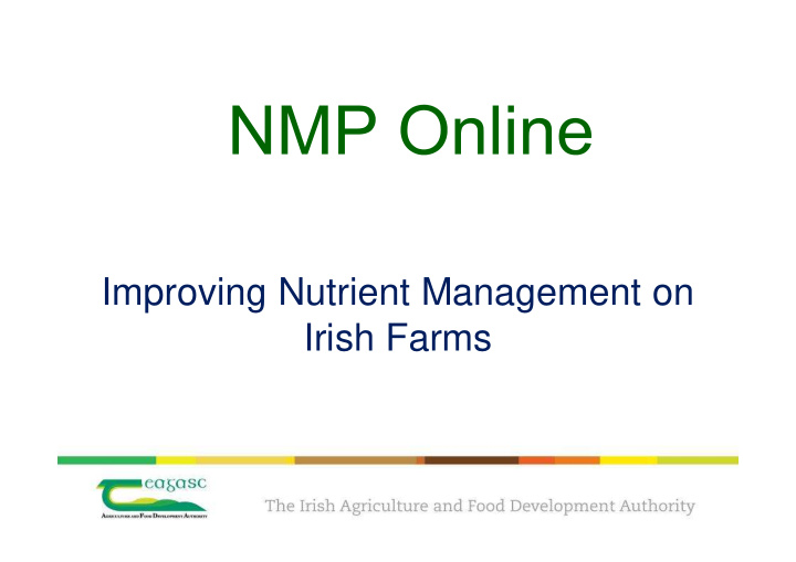 improving nutrient management on irish farms nmp online